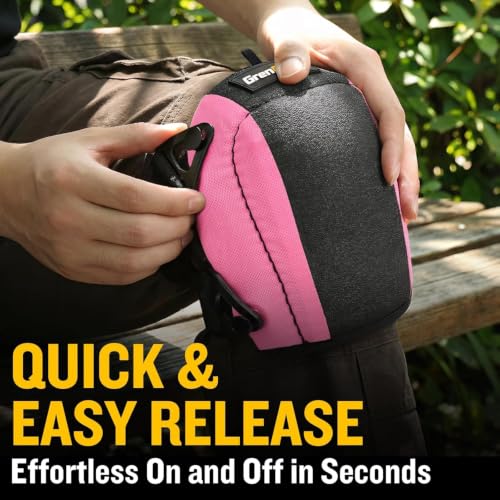 GRENPRO Gardening Knee Pads, Water-Resistant, Quick Buckles, Unisex, Pink - color: Pink
