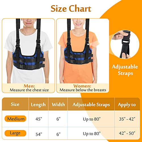 Back Stretcher, Lumbar Traction Device, Spine Decompression Belt for Pain Relief, Spinal Back Stretcher Belt, Thoracic Spinal Decompression Harness, Portable Stretching Device (Medium) - color: Blue