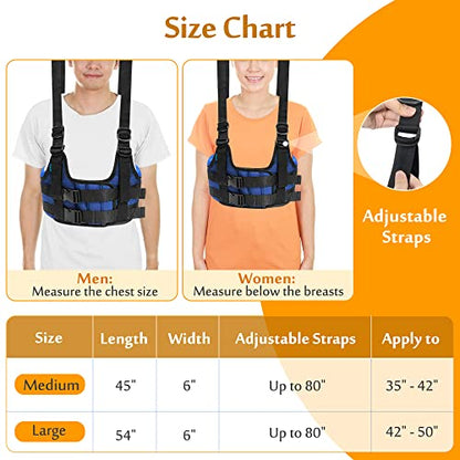 Back Stretcher, Lumbar Traction Device, Spine Decompression Belt for Pain Relief, Spinal Back Stretcher Belt, Thoracic Spinal Decompression Harness, Portable Stretching Device (Medium) - color: Blue