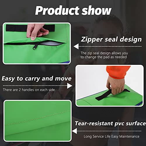 BestMassage Gymnastics Mat Incline Mat Tumbling Mat Folding Gymnastic Tumbling Mat Indoor/Outdoor Exercise Mat Home Gym Yoga Mat with Handle - size: 48 x 24 Inches