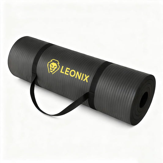 Thick Yoga Mat 10mm Non-Slip Exercise Mat for Home Gym – Extra Cushion Workout Mat for Women & Men, Anti-Tear, Comfort Knee Support – Leonix