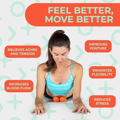 Deep Recovery Sport Yoga Deep Tissue Massage Ball Set, Extra Firm – Lacrosse Ball Size (2.5in) Myofascial Release Balls for Feet, Back, Neck, Legs, & Arms – Trigger Point & Mobility Therapy (2-Pack) - style: Extra Firm