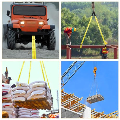 Shappy 2 Pcs 10' x 1" Lifting Sling Straps Heavy Duty Nylon Tree Saver - size: 10' X 1"
