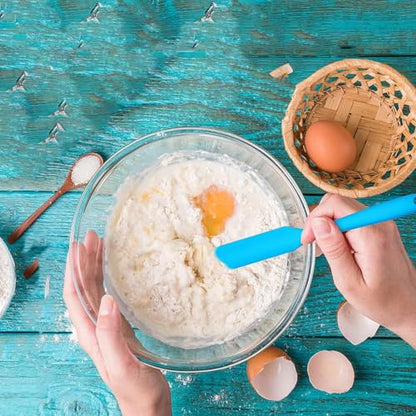 5 Pcs Silicone Jar Spatulas,Jar Scraper with Long Handle | Non-stick Heat Resistant Jam Spreader Cake Cream Butter Spatulas for Butter Cake Cream Icing Cooking Kitchen Baking(5 Colors)