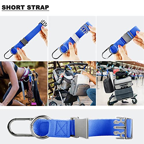 ZINZ Elastic Jacket Gripper Travel Strap with D-Ring Hooks and Buckle, Suitcase Straps Belts Travel Accessories, Makes Your Hands Free - color: Blue