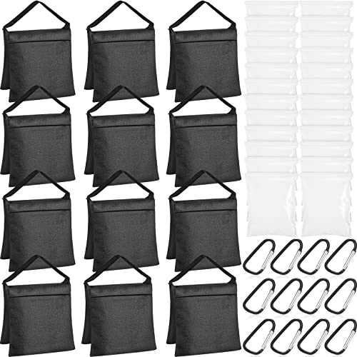 12 Packs Photography Weight Bags Photo Studio Filled Weight Bag Empty Heavy Sandbag Set for Photography Tripod Stand Light Stand Sports Outdoor Photo Video Studio Boom Brackets (Black) - color: Black