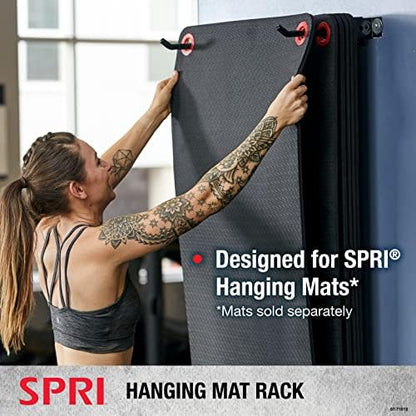 SPRI Hanging Exercise Mats for Gyms, Closed-Cell Foam Yoga & Fitness Mats with Grommets, Thick Workout Mats for Studios & Group Fitness Classes - color: Rack