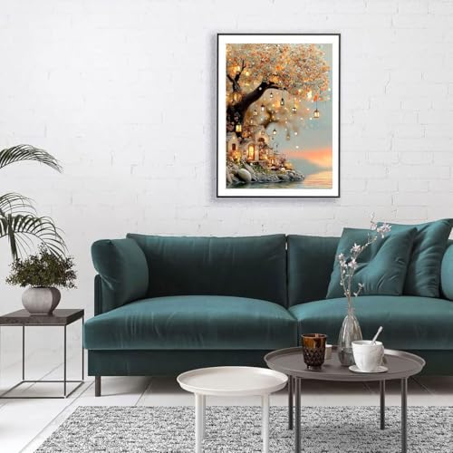 WUSARPLY Tree of Life Diamond Painting Kits for Beginner Adults | Landscape Diamond Art Kits Full Drill Diamond Dots Paint with Diamonds Gem Arts and Crafts for Beginner Home Wall Decor - color: YH019