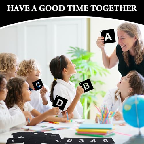JarThenaAMCS 144 Pcs Letter and Number Stencils for Painting 4 Sizes Reusable Plastic Alphabet Number Templates Set Black DIY Art Craft Kits for Painting on Wall Door Sign Wood Fabric, 1,2,3,4 Inch