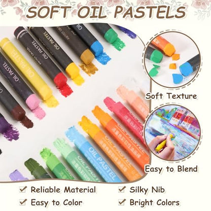 MECCANIXITY Soft Oil Pastels, Oil Pastel Crayons Vibrant Color Blendable Art Supplies for Painting Drawing Blending Painting Artists Beginners Professional(Dark Blue, Pack of 16) - color: Dark Blue