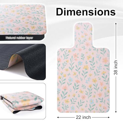Pilates Reformer Mat-Fits Aeropilates, Allegro, Balanced Body, Merrithew Machines – Clean and Non Slip - color: Blush Pink Floral
