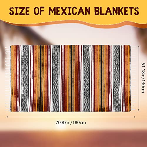 Macarrie 12 Pcs Mexican Beach Blankets Bulk Large Thick Serape Blanket Colorful Striped Yoga Throw for Outdoor Beach Park Picnic Car Couch Home - color: Multicolor