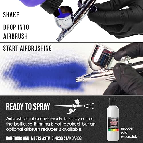 U.S. Art Supply Pearlized Black Pearl Acrylic Special Effects Airbrush Paint - 8oz Ready to Spray Air Brush Paint for Nails, Models, Fabric - Water-Based Air Brush Painting - color: Black Pearl, size: 8 Fl Oz (Pack of 1)