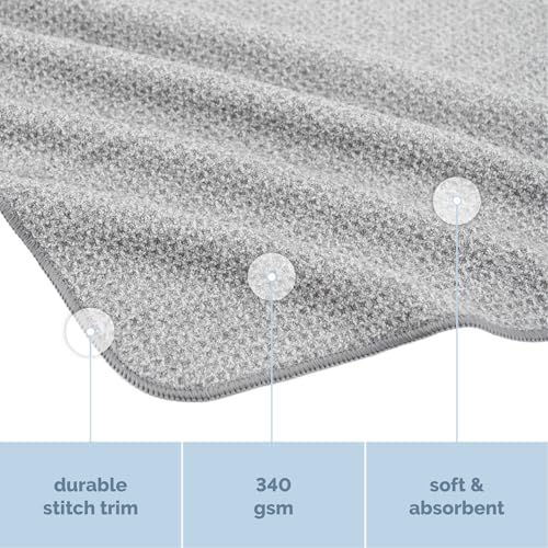 S&T INC. Microfiber Gym Towels, 6 Pack, 16" x 27" | Absorbent and Lightweight, Quick-Dry, Compact for Gym Bag, Yoga and Travel, Machine Washable - color: Heathered Grey