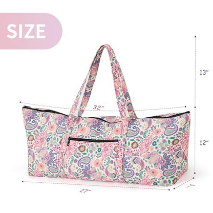 Boulder Bee | Yoga Mat Bag | Large Yoga Mat Carrier with Wet Pocket | Yoga Gifts | Gym Tote Bag for Women - color: Tote-Pink