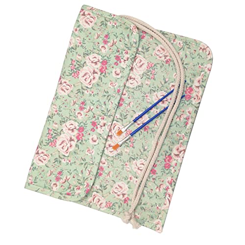 Funny live Paint Brush Holder Art Supplies, Artist Brush Holder & Storage Organizer Roll-Up Case Bag, Protect Acrylic Oil Watercolor Paintbrushes (Pink Rose 20 Slot Pockets) - color: Pink Rose 20 Slot Pockets