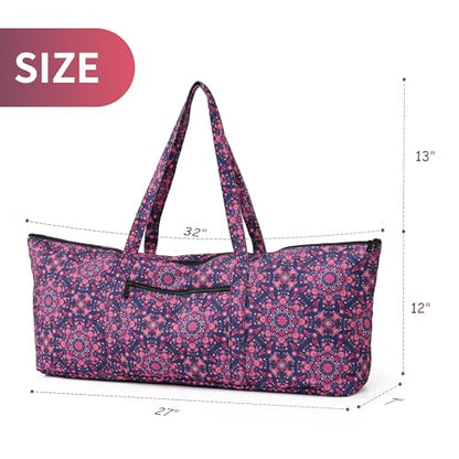 Boulder Bee | Yoga Mat Bag | Large Yoga Mat Carrier with Wet Pocket | Yoga Gifts | Gym Tote Bag for Women - color: Tote-Navy