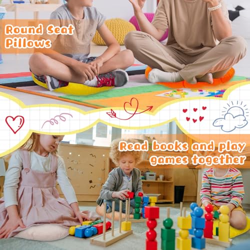 Tinideya 24 Pcs Floor Cushions Classroom,Medium 15.7 Inch,Yellow-Brown - color: Yellow-brown, size: Medium 15.7 Inch