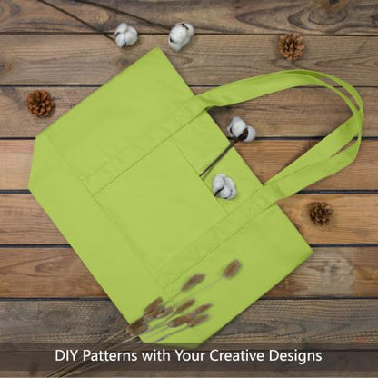 TOPDesign 1-Pack Canvas Tote Bag with an External Pocket, Reusable Grocery Shopping Bag, Top Zipper Closure, Daily Essentials (Light Green) - color: Light Green