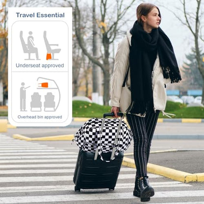 TOPDesign Travel Duffel Bag for Women, Puffer Gym Bag Sports Tote with Wet Pocket, Carry On Weekender with Luggage Sleeve (Checkerboard) - color: Checkerboard