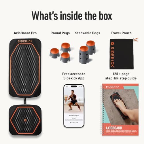SIDEKICK | AxisBoard Balance Board for Foot & Ankle Rehab | PT Training System with Exercise Programs for Plantar Fasciitis, Achilles Pain & Ankle Sprains | Sidekick App + Guide Included
