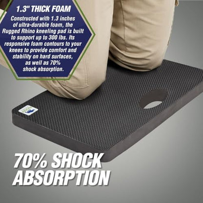 RUGGED RHINO Extra Thick Foam Kneeling Pad for Gardening 2 Pack, Onyx Black | Thick Knee Pads, Holds 300 lbs, Protect Knees from Hard Concrete Surfaces for Gardening, Yard, Gym, Mechanic - color: Onyx Black