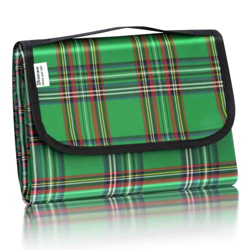 Beach Picnic Blanket, Sandproof Waterproof Camping Blankets Large, Outdoor Sandfree Foldable Mat 55x40in, Oversized Packable Family Mats for Hiking, Camping, Park, Travel, Grass Concert-Green - color: Green