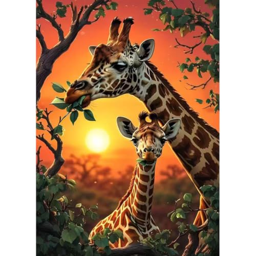 hill froeistung Giraffe Diamond Art Kits for Adults,Beginners | 5D Tree Diamond Art Painting Kits,DIY Paint with Round Full Drill Diamond Dots Craft Home Wall Decor Gift 12x16 inch - color: HF-A151
