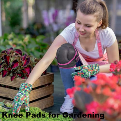 Gardening Knee Pads for Men/Women, Adjustable Mesh Fabric, Pink M (1 pair) - color: Pink, size: Medium