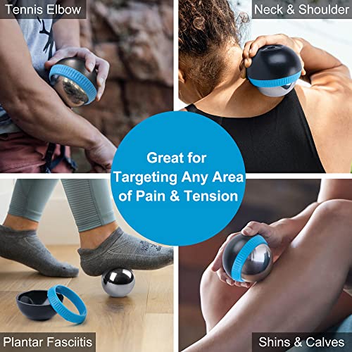 Cryosphere Massage Roller Ball for Body Muscle Relief, Set of 2 | Cold Roller Massager for Back, Neck, Deep Tissue, Foot Plantar Fasciitis, Myofascial Release, Ice Therapy Ball