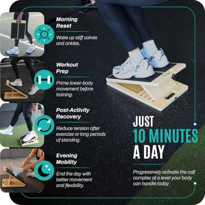 Portable Wood Slant Board, Adjustable Squat Wedge, Calf Stretch