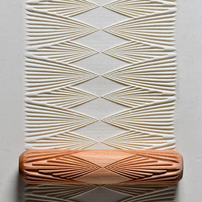 MKM Pottery Tools Wood Big Hand Rollers for Clay (BHR-102 Field Pattern) - color: BHR-102 Field Pattern