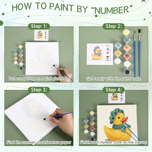 Nezyo 12 Sets Animals Paint by Numbers Kit with Frame for Adult Beginners, DIY Acrylic Paint Canvas for Painting Party, Classroom Activity Birthday Gift, 8 x 8 Inch (Animal) - style: Animal