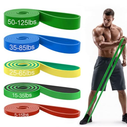 Pull Up Bands, Resistance Bands Set, Exercise Workout Bands for Men & Women, Ideal for Body Stretching, Physical Therapy and Muscle Training - color: Yellow&Green