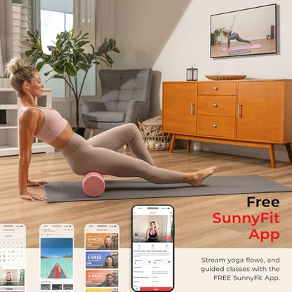 Sunny Health & Fitness 36" Pink High-Density Yoga Foam Roller | Muscle Relief, Physical Therapy, Post-Workout Recovery, Improved Flexibility, Home, Gym, Rehab Use, Full-Body Use - color: Pink, size: 36-Inch