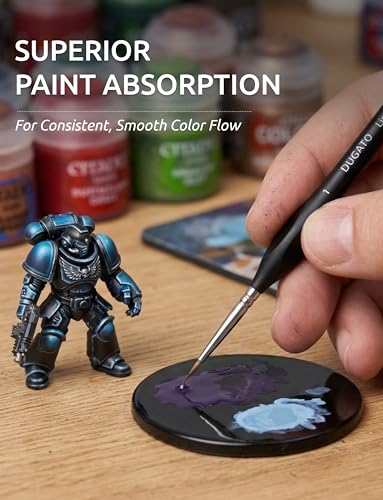 DUGATO Fine Detail Brush Set, 15-Piece Miniature Brushes with Case Holder | Detailing Paint Brush Set, Ergonomic Triangular Handles & Travel Case for Acrylic, Watercolor, Oil, Models & Warhammer - color: 15pcs Fine Paint Brush Set - Black