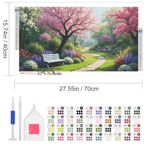 JOOZ Large Diamond Painting Kits for Adults DIY 5D Landscape Diamond Art Kits for Adults Full Drill Forest Diamond Painting Tree Gem Art Kits for Gift Home Wall Decor 27.5x15.7 Inch - color: Landscape 038