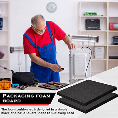Frienda 8 Pcs Polyethylene Foam Sheet, 12 x 12 x 0.5 Inch Cuttable Packing Foam Pad Cushioning for Tool Box, Cases Craft Shipping Moving and Storage (Black) - color: Black