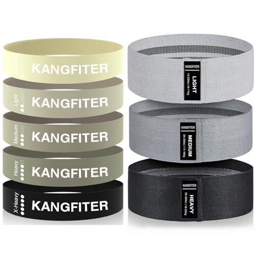 KANGFITER Non-Slip Fabric Resistance Bands for Working Out 3 Levels - color: 3.Grey Set