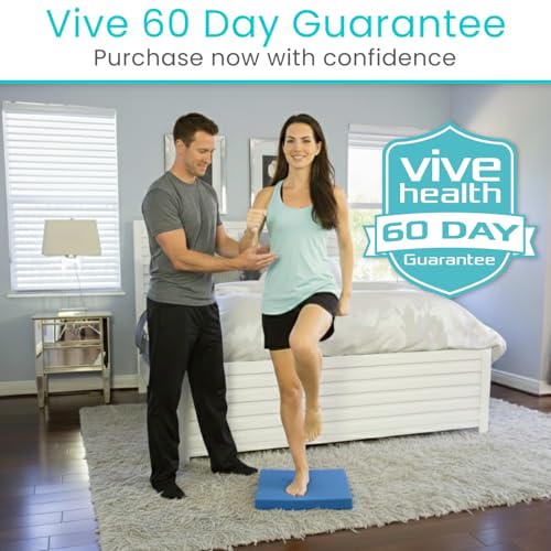 Vive Balance Pad - Foam Large Yoga Mat Trainer for Physical Therapy, Stability Workout, Knee and Ankle Exercise, Strength Training, Rehab - Chair Cushion for Adults, Kids, and Travel - color: Champion Blue