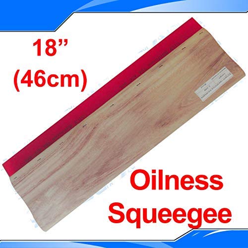 INTBUYING Screen Printing Squeegee Ink Squeegee Wooden Oiliness Scraper 75 Durometer 18inches Long 4 inches Wide with Rubber Blade and Wooden Handle - size: 18 inches long