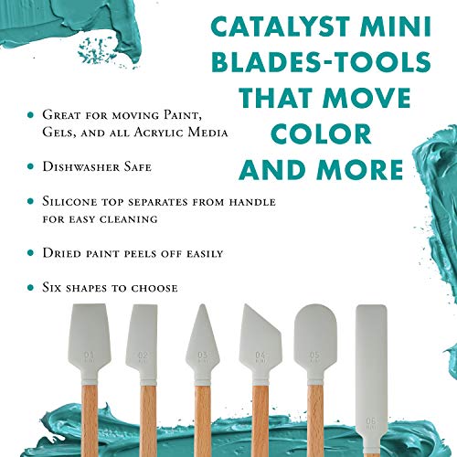 Princeton Catalyst Silicone Mini Blades, for Ceramics, Plaster, and Heavy Acrylic Media, Mini Blade No. 3 White