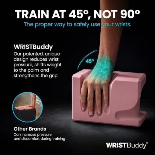 WRISTBuddy® Yoga Blocks 2 Pack, High Density Non-Slip, Hand-Shaped Design | 60% less wrist pressure —patented hand-shaped design eases wrist discomfort for yoga, Pilates, push-ups, planks & handstands. - color: Blush Pink