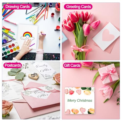 PATIKIL 50 Pcs 100% Cotton Watercolor Postcards 5x7 Inch Water Coloring Paint Paper Cards for Mailing Art Painting Watercolor Drawing Artist, 140lb/300 GSM