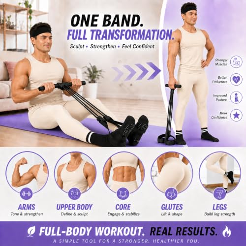 Pedal Resistance Band, Stitched Anti-Snap Elastic Pull Rope Fitness Equipment, 3-in-1 Home Workout Exercise Bands Set with Pilates Grip Socks & Headband - color: Black, size: 95LB