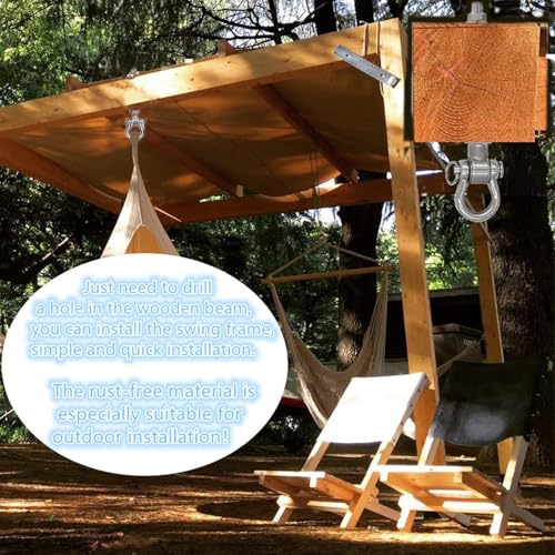 2 Permanent Anti-Rust Heavy-Duty Bearing Swing Hanger Mute (10mm) 180° Swing, 1500 lb, sandbag Yoga Swing Hammock Chair - size: 2 Pack