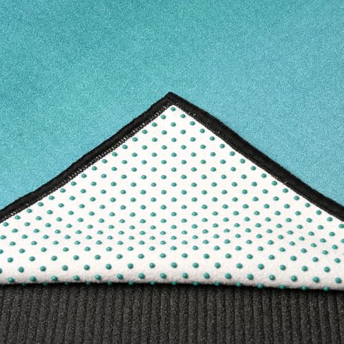 Eunzel Hot Yoga Mat Towel with Grip Dots, Printed Design 72" x 24" | Grip Dot Non Slip, Printed Microfiber Design, Sweat Absorbent, Hot Yoga & Pilate - color: Teal Flow