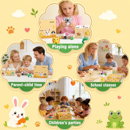 Air Dry Clay Kit -12 Animals Modeling Clay for Kids Arts and Crafts | Ultra Light & Soft,Safe & Non-Toxic,No-Sticky & Crack,DIY Molding Clay with Sculpting Tools,Party Favors Gifts for Girls Boys - color: #01Yellow- Pet Paradise