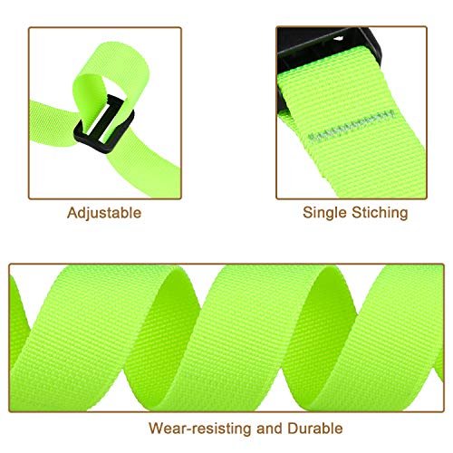 MAGARROW 24" 40" 60" 100" Strap Buckle Packing Straps Adjustable 1-Inch Belt - color: Neon Green (4-Pack), size: 1" Wide - 40" Long