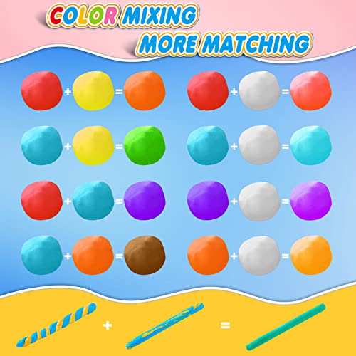 Air Dry Clay, 24 Colors Modeling Magic Clay for Kids | Includes Tools, Soft & Ultra Light, Ages 3-8+ Years, Boys & Girls - color: 24 Colors